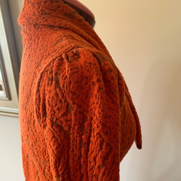ANTHROPOLOGIE ORANGE JACQUARD JACKET/BLAZER - Picture 8 of 11